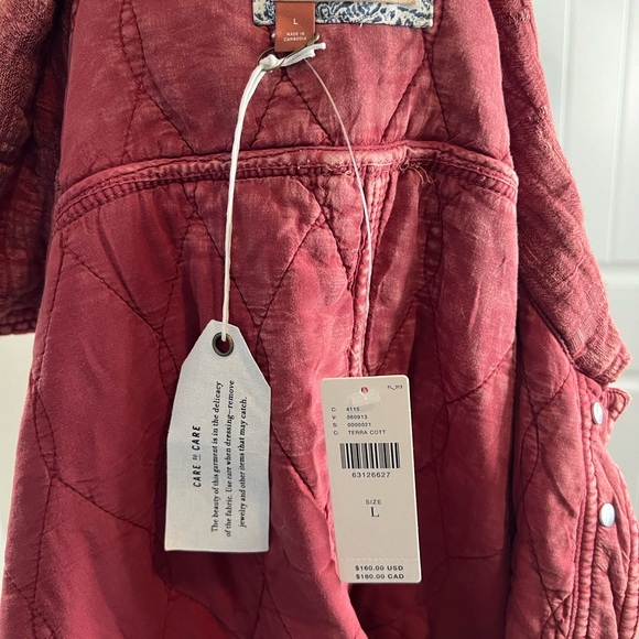 Pilcro Anthropologie The Fielder Terra Cotta barn jacket field coat red sz L - Picture 6 of 6